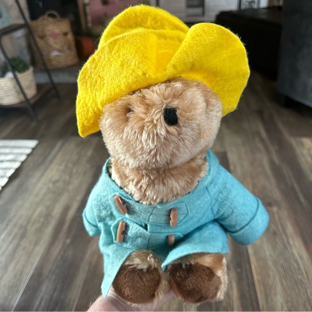 Eden Paddington Bear soft plush vintage Turquoise jacket yellow hat